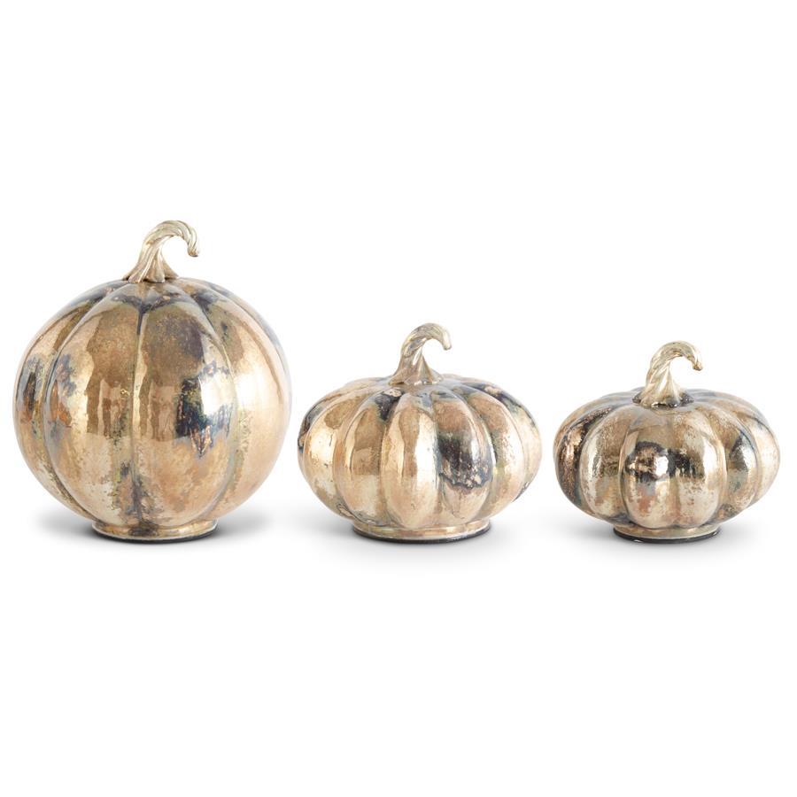 Rose Gold Mercury Glass Pumpkin