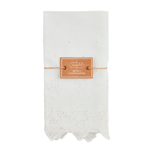 White Eyelet Napkin Set