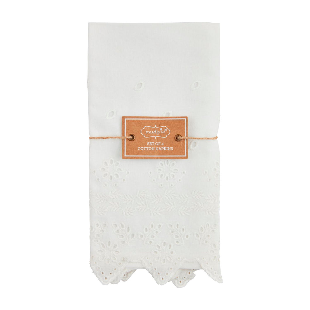 White Eyelet Napkin Set