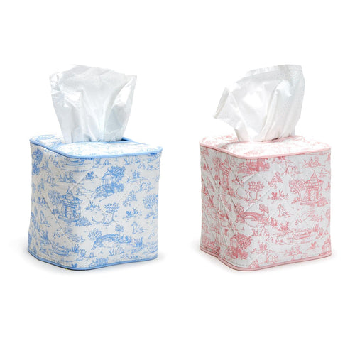 Toile Quilted Tissue Box Cover