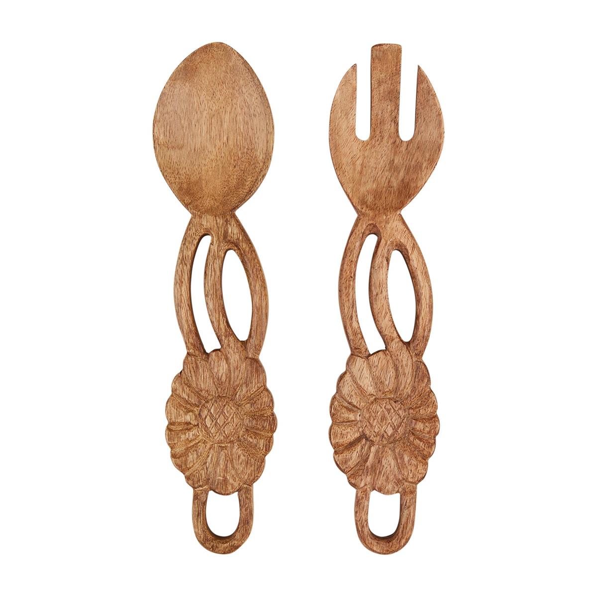 Mudpie Carved Flower Salad Server