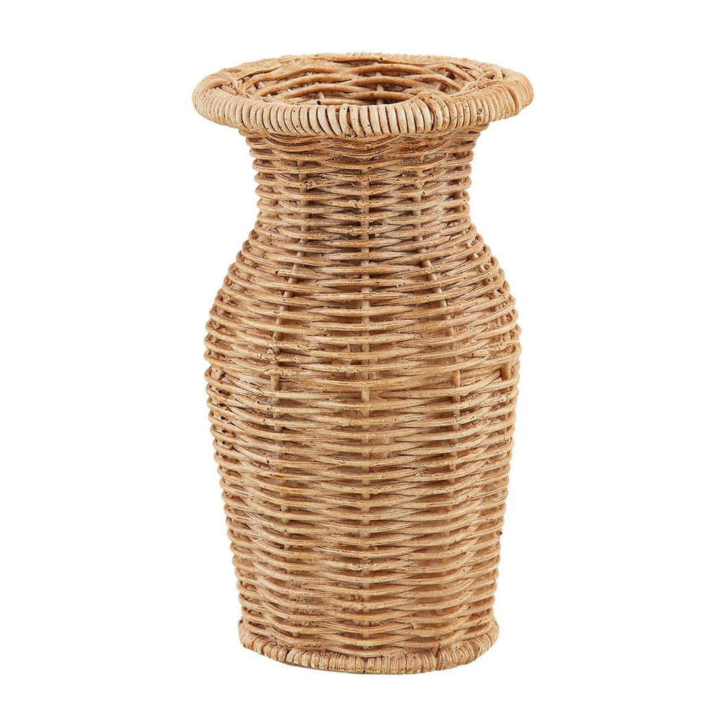 Skinny Resin Basket Weave Vase