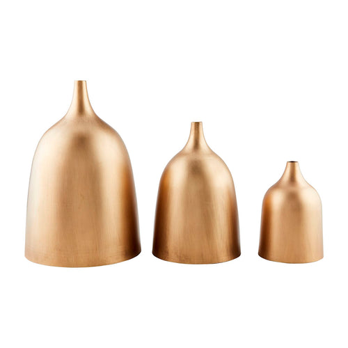 Nesting Brass Vase Set