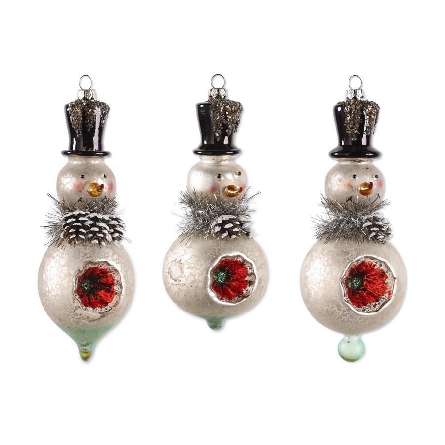 Mercury Glass Snowman Ornament