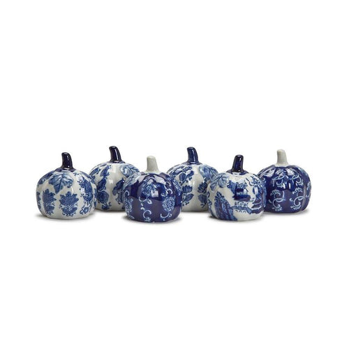 Blue and White S/6 Petite Pumpkins