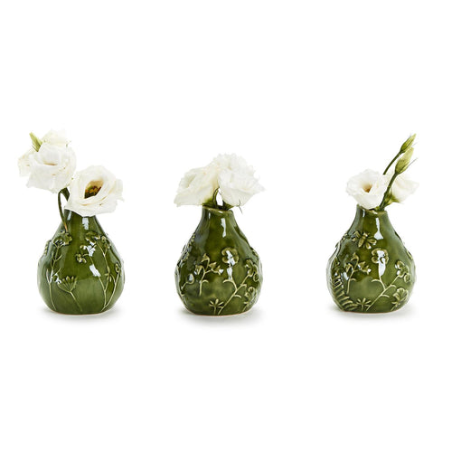 Set of 3 Floral Scape Bud Vase