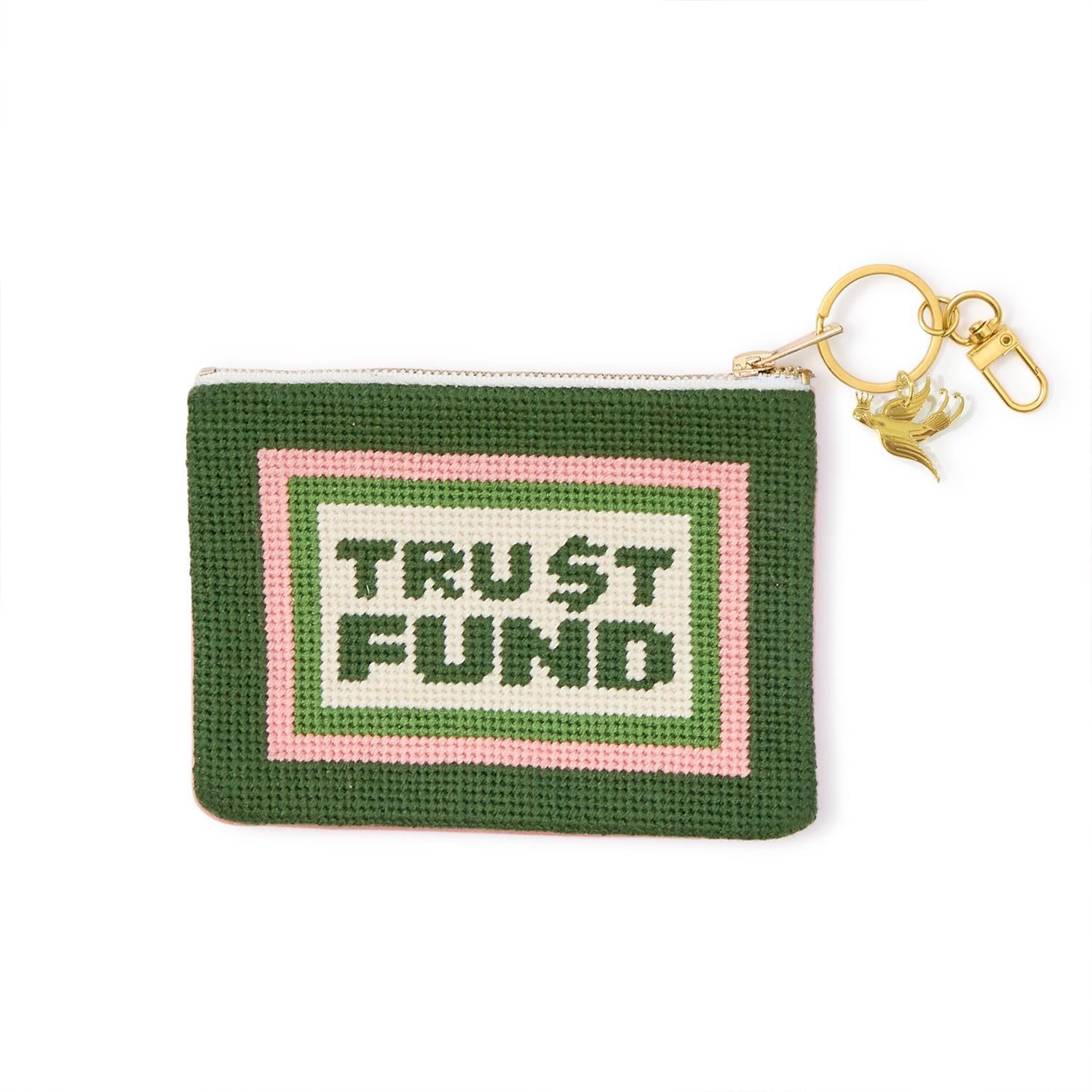 "Trust Fund" Needlepoint Coin Pouch