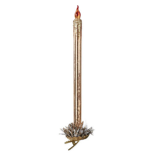 10 Inch Gold Glass Taper Candle Ornament