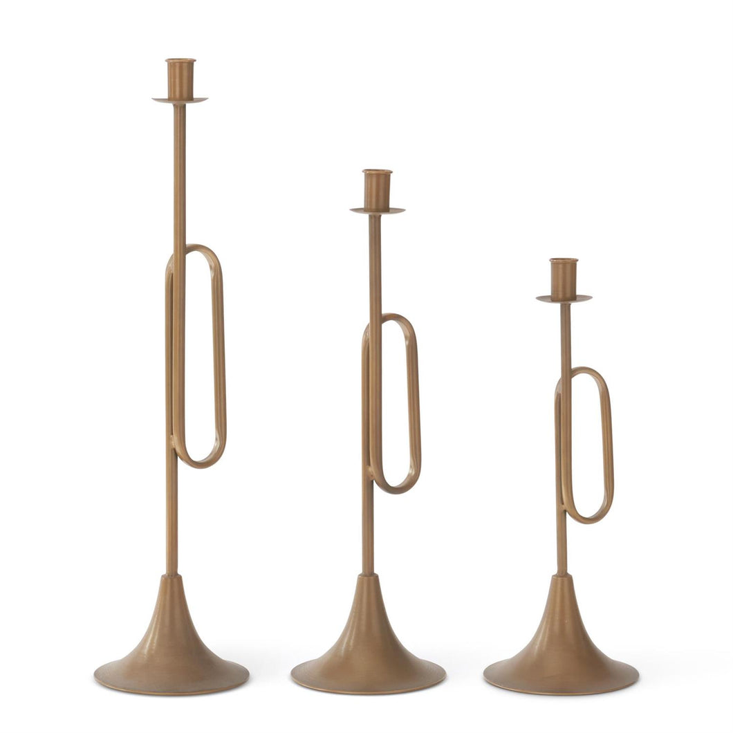 Gold Trumpet Taper Candleholder