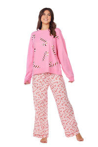 Pink Candy Cane Sparkle Sweatshirt