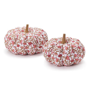 Autumn Blush Hand-Crafted Pumpkins w/ Wooden Stems