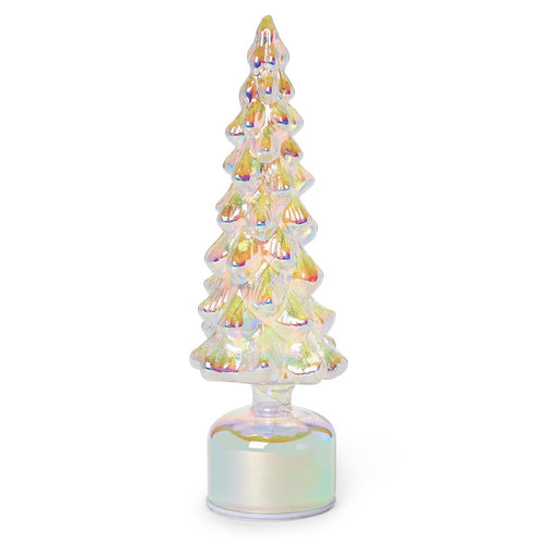 Silver Belle Iridescent Light-Up Tree with Rotating Base