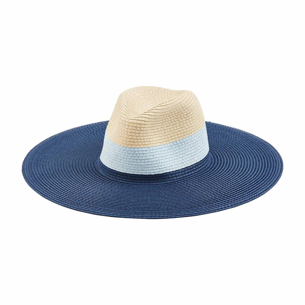 Blue Color-Block Fedora