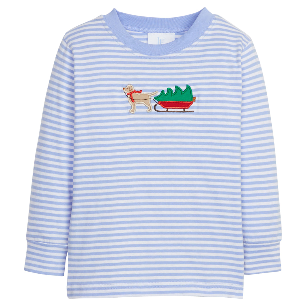 Applique T-Shirt - Holiday Lab - Light Blue Stripe