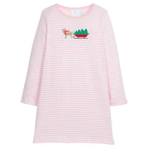 Applique T-Shirt Dress - Holiday Lab - Light Pink Stripe