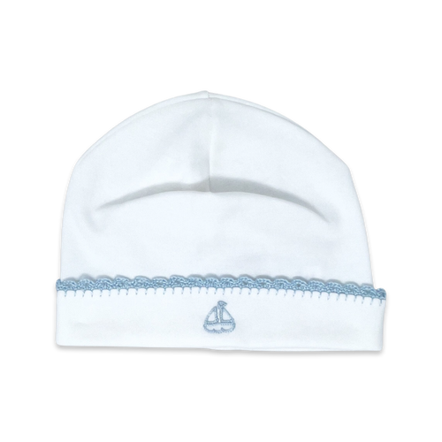 Baby Hat Blue Sailboat