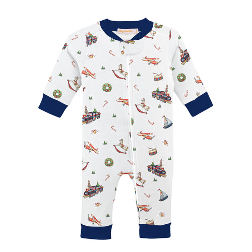 Christmas Toys Printed Zipper Coverall