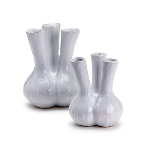 White 3 Stem Vase