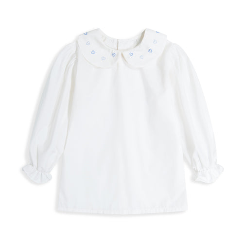 Charley Blouse in White with Hearts