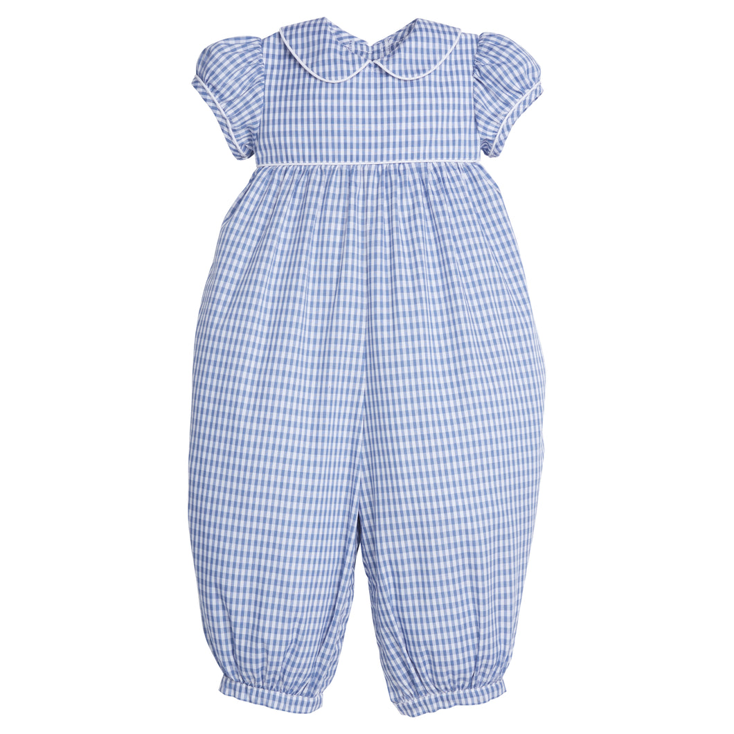 Charlotte Romper - Gray Blue Gingham