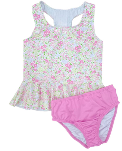 Fuchsia Floral Collette Peplum Swim