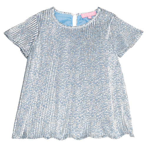 Blue Crinkle Stars Top