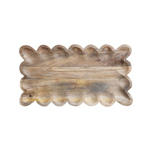 Mango Wood Scalloped Tray