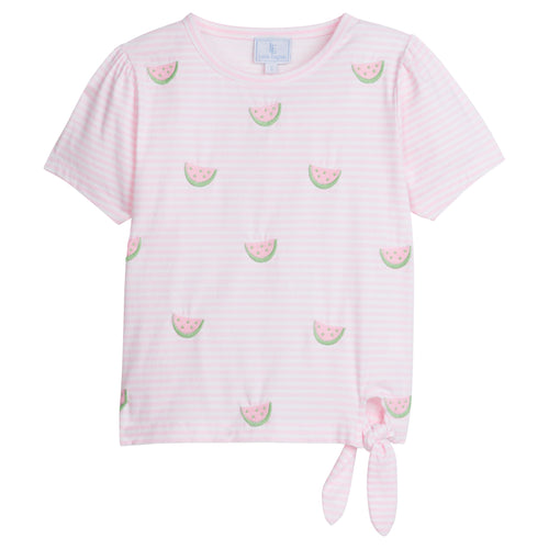 Embroidered Tie Tee - Watermelons