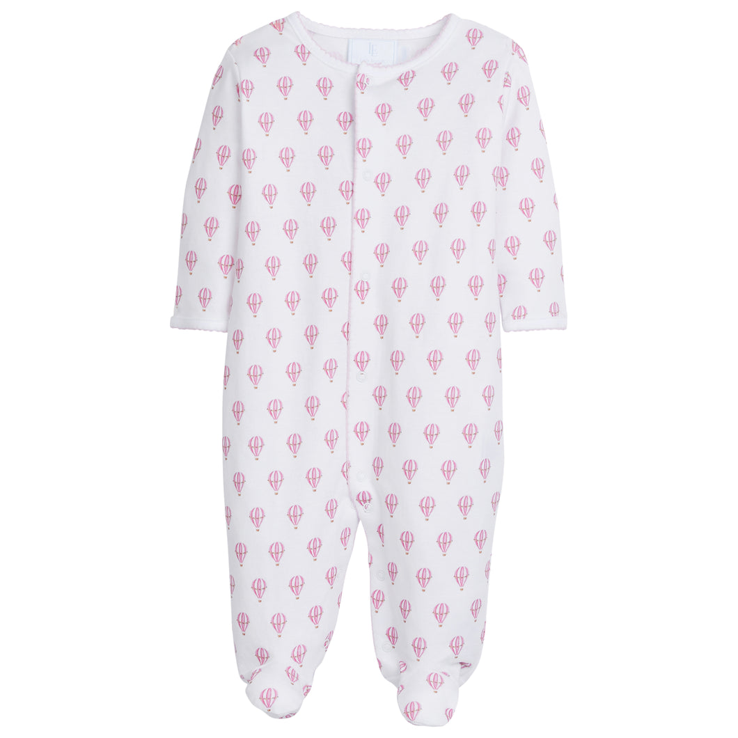 Pink Hot Air Balloon Printed Footie