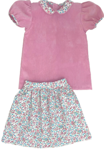 Mia Floral Cord Skirt Set
