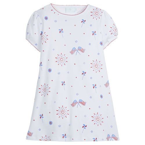 Printed T-Shirt Dress - Flags