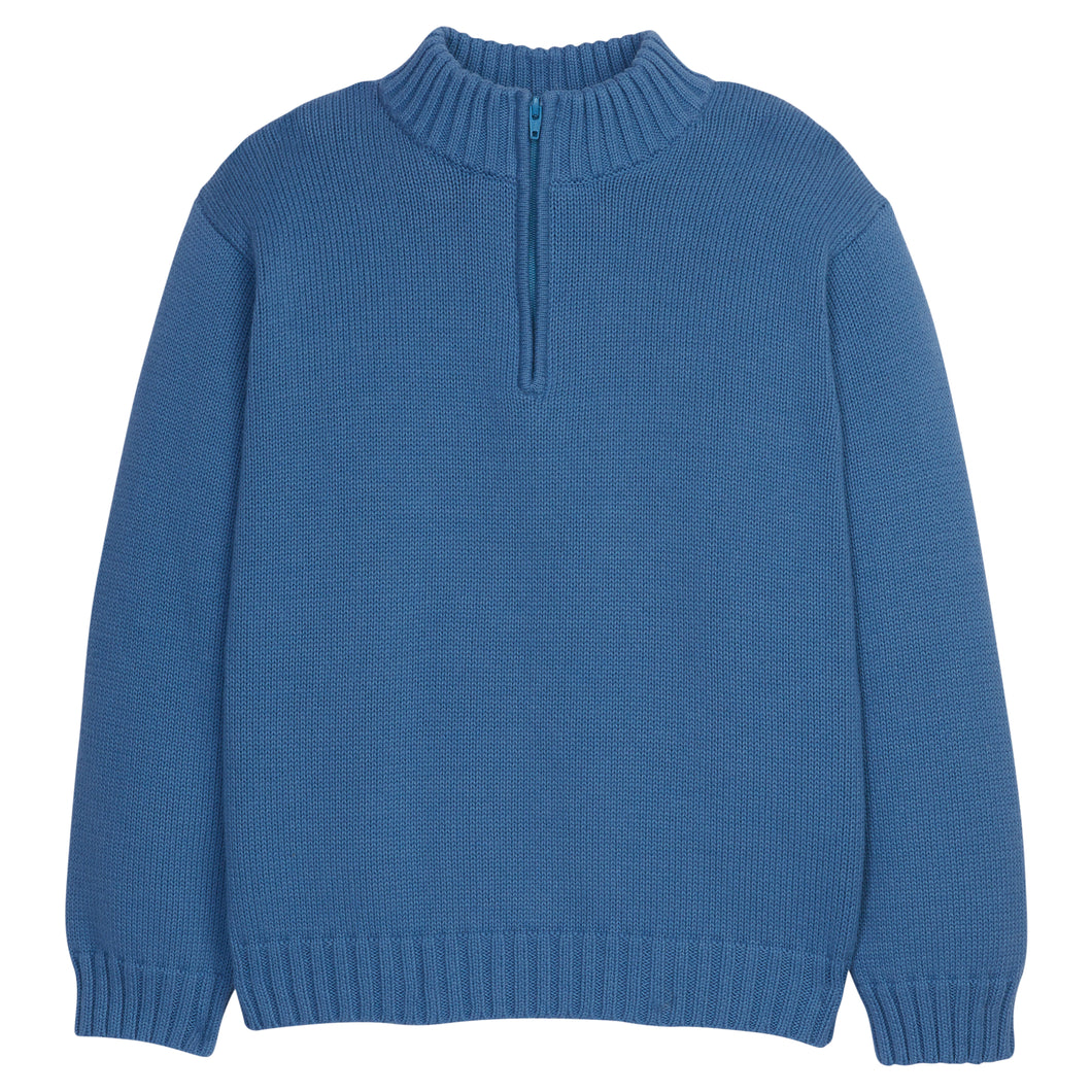 Stormy Blue Quarter Zip Sweater