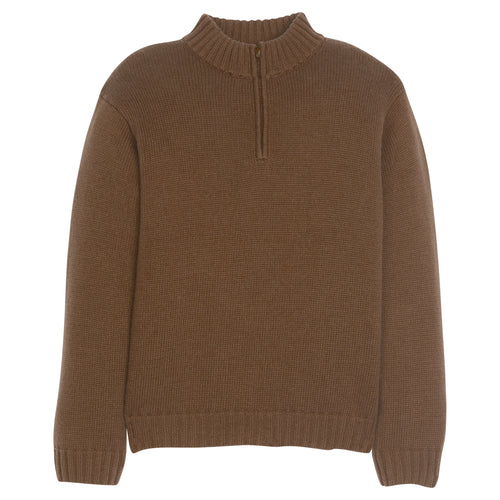 Quarter Zip Sweater - Brown