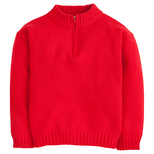 Red Quarter Zip Sweater