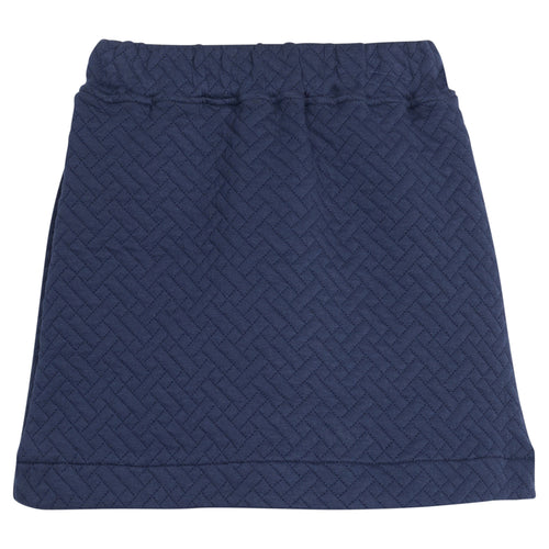 Quilted Mini Skirt Navy Trellis