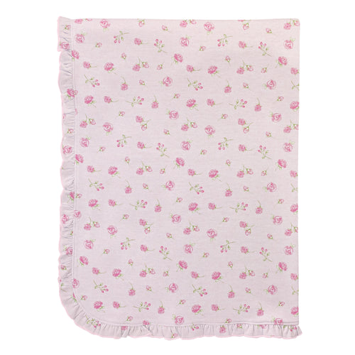 Rosebuds Printed Ruffle Blanket