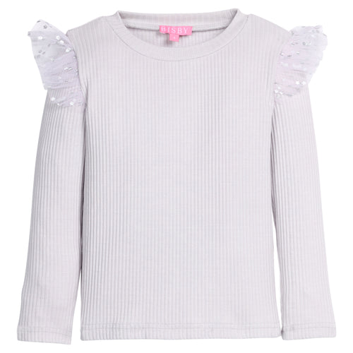Sadie Top Grey & Silver Sparkle Stars