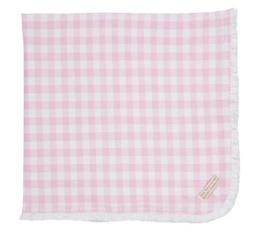 Palm Beach Pink Gingham Baby Buggy Blanket