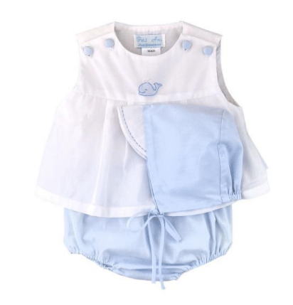 Shadow Stitch Whale Diaper Set