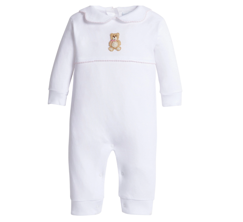 Crochet Playsuit - Pink Bear