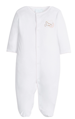 Embroidered Footie - Cow Jumping Over Moon