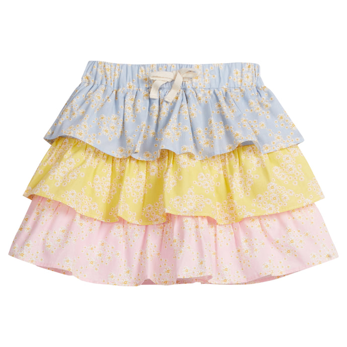 Mixed Ditsy Floral Tiered Mini Skort