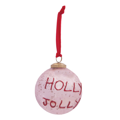 Handpainted Mercury Glass Ball Ornament