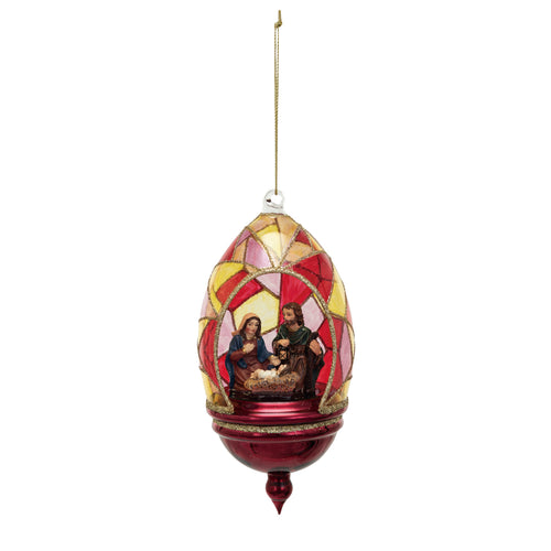 Holy Family Diorama Finial Ornament