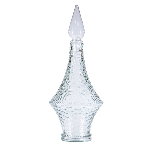 2 Quart Pressed Glass Decanter with Glass Stopper