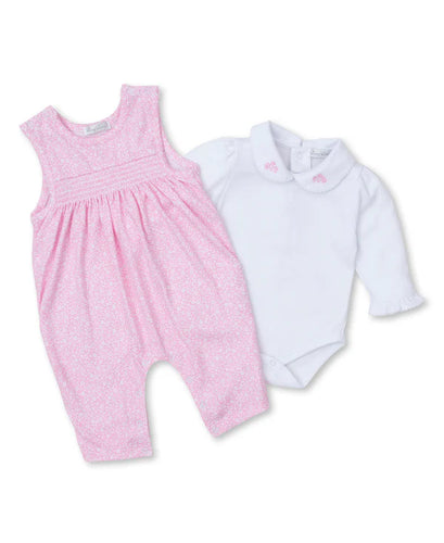 Pk Fall Flower Overall Set Mix Smock