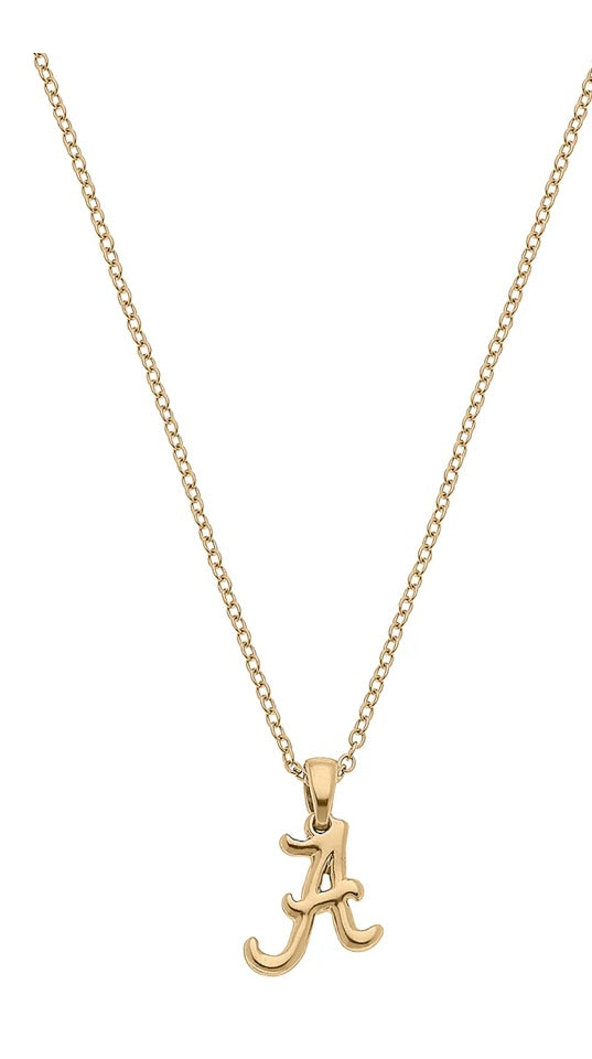 Alabama Crimson Tide 24k Gold Plated Pendant Necklace