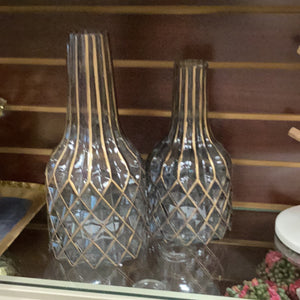 Gold Diamond Embossed Bottleneck Vase
