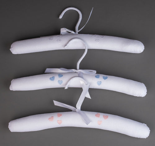 White Hearts Padded Hanger