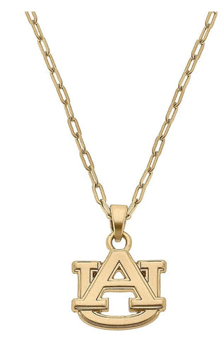 Auburn University 24K Gold Plated Pendant Necklace